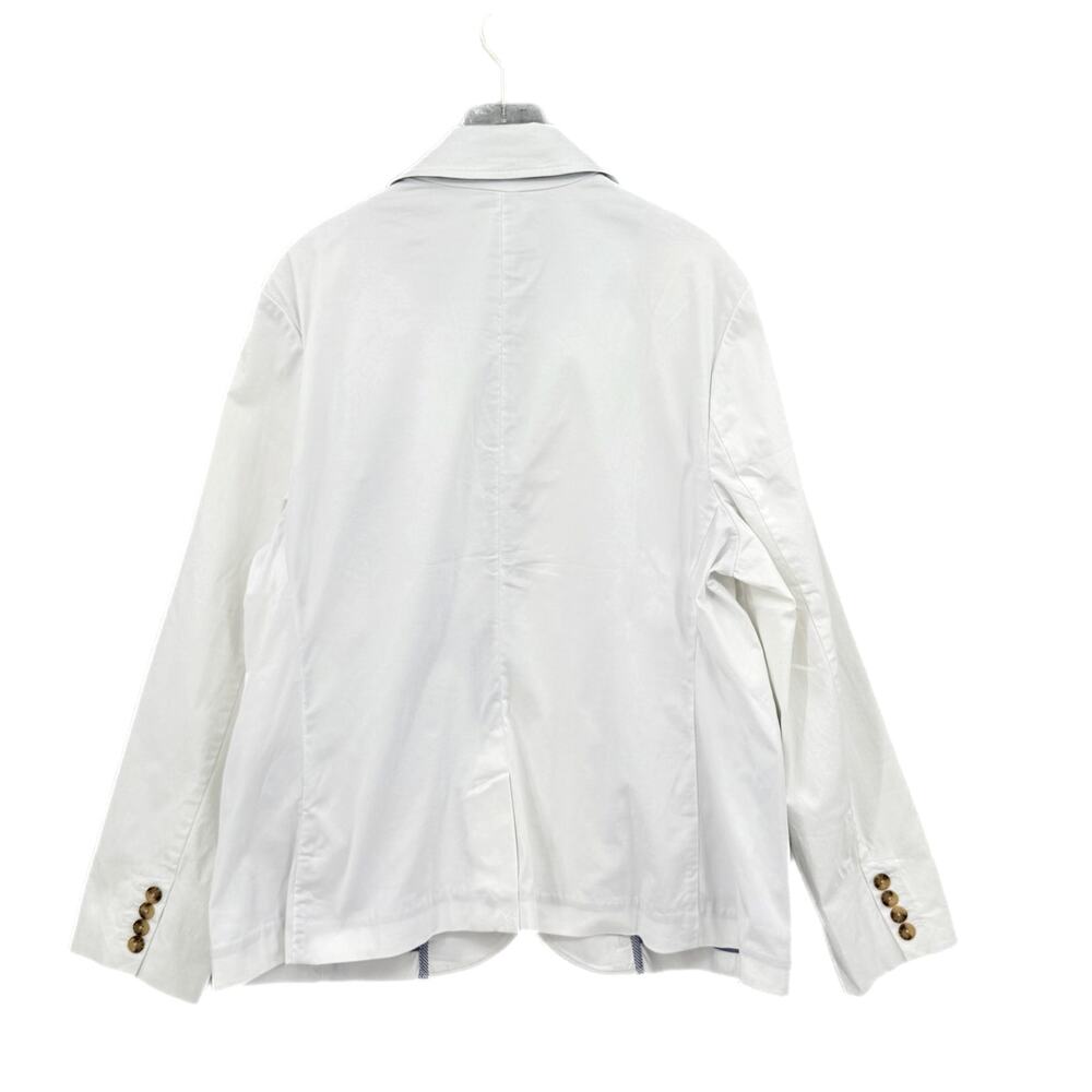 L.L. Bean NWT White Cotton Classic Transitional Single Breasted Pockets Blazer - Picture 2 of 8